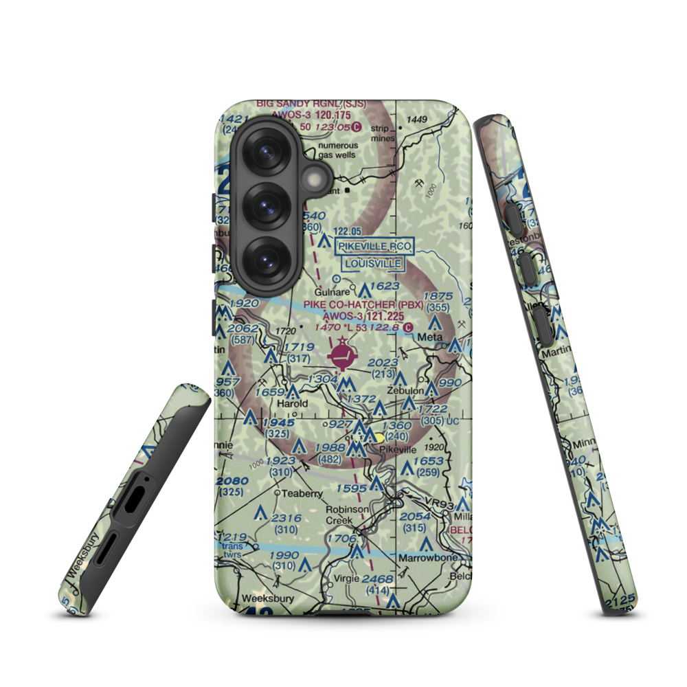 Pike County-Hatcher Field (PBX) VFR Sectional Samsung Phone Case Samsung Galaxy S25 model shown