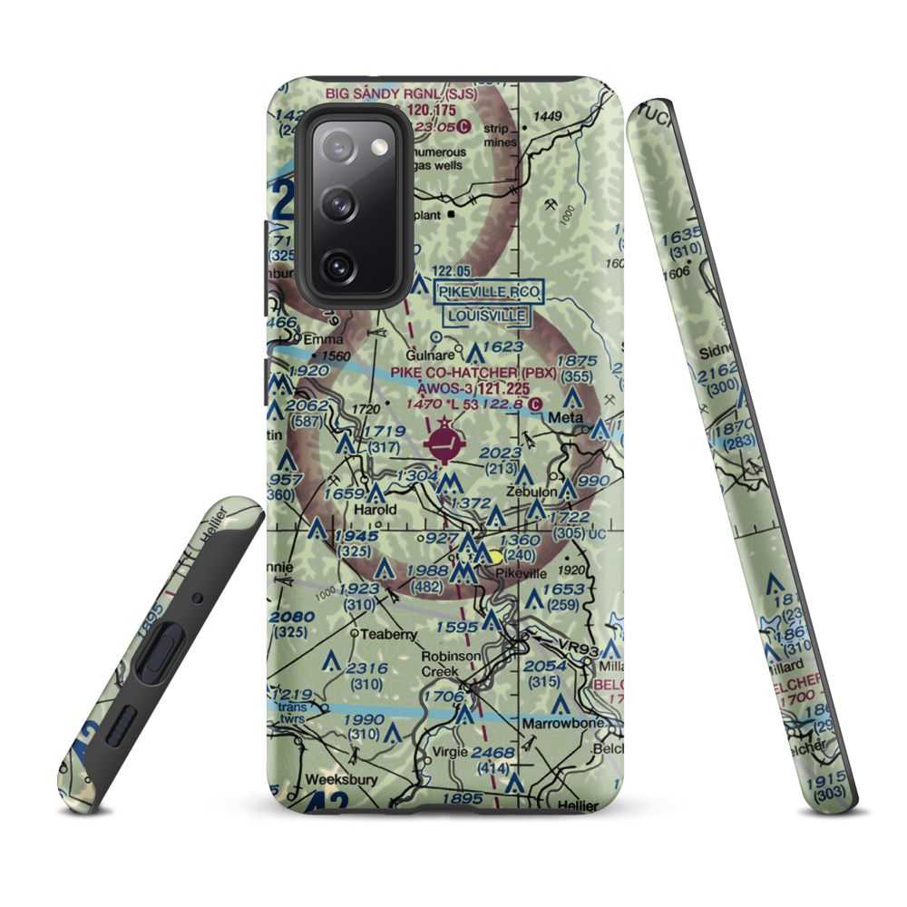 Pike County-Hatcher Field (PBX) VFR Sectional Samsung Phone Case Samsung Galaxy S20 FE model shown