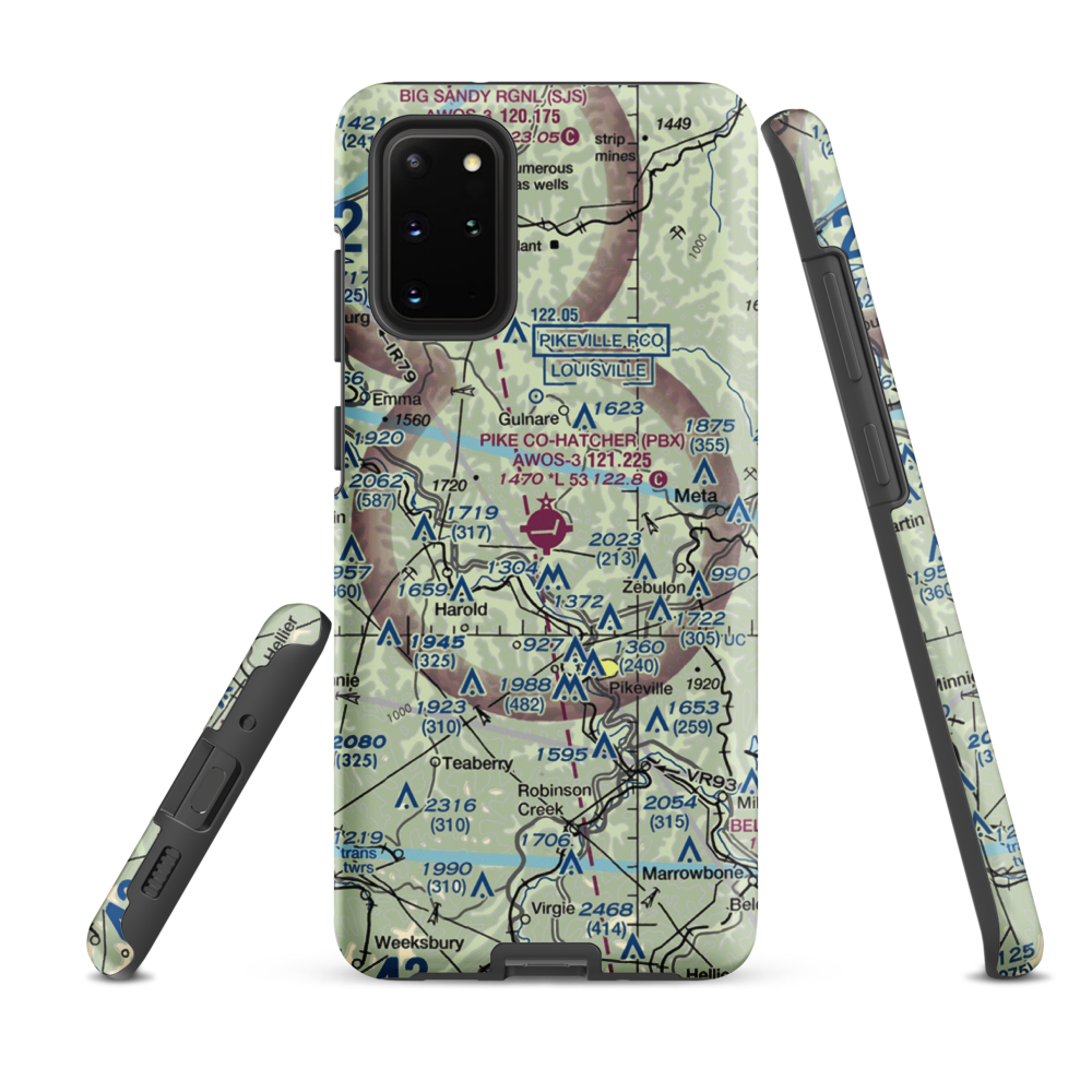 Pike County-Hatcher Field (PBX) VFR Sectional Samsung Phone Case Samsung Galaxy S20 Plus model shown
