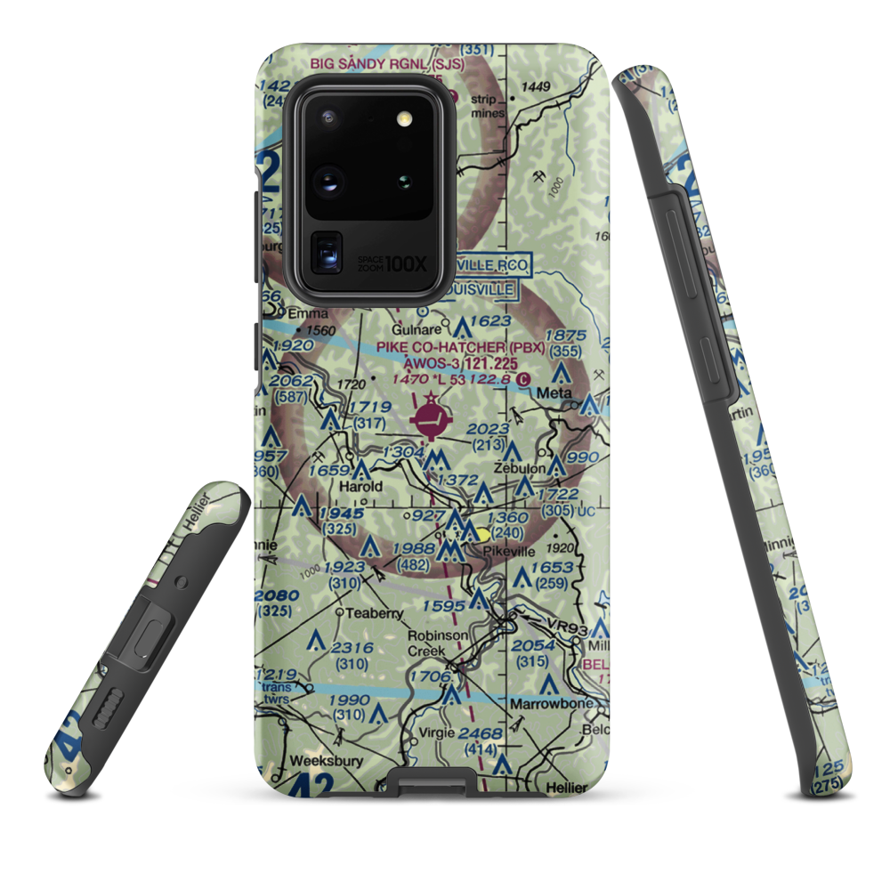 Pike County-Hatcher Field (PBX) VFR Sectional Samsung Phone Case Samsung Galaxy S20 Ultra model shown