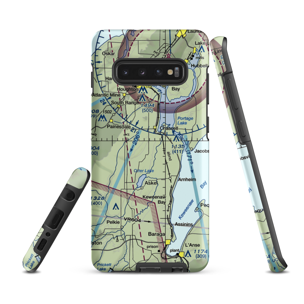 Pike River Landing (79MI) VFR Sectional Samsung Phone Case Samsung Galaxy S10 Plus model shown