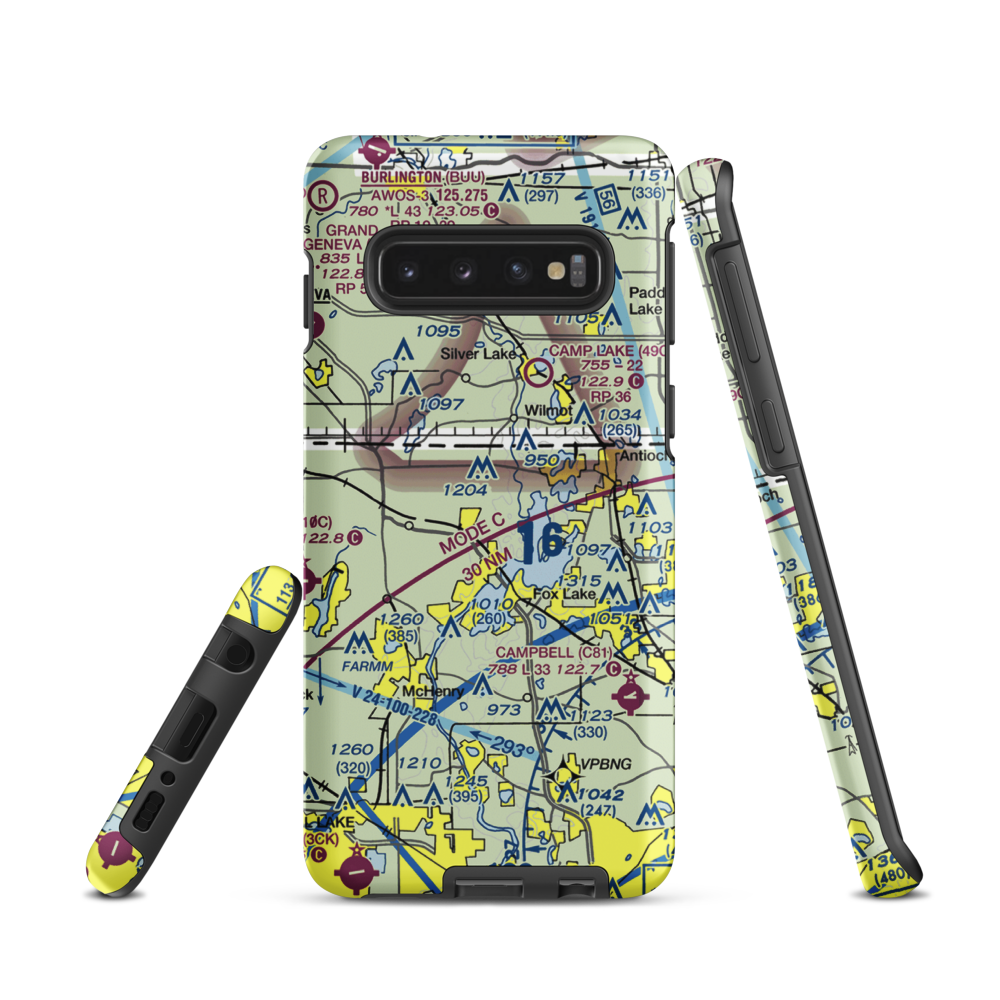 Pillow Hill Airport (3LL4) VFR Sectional Samsung Phone Case Samsung Galaxy S10 model shown