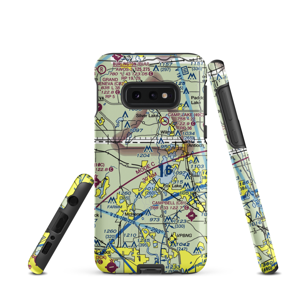 Pillow Hill Airport (3LL4) VFR Sectional Samsung Phone Case Samsung Galaxy S10 Plus model shown