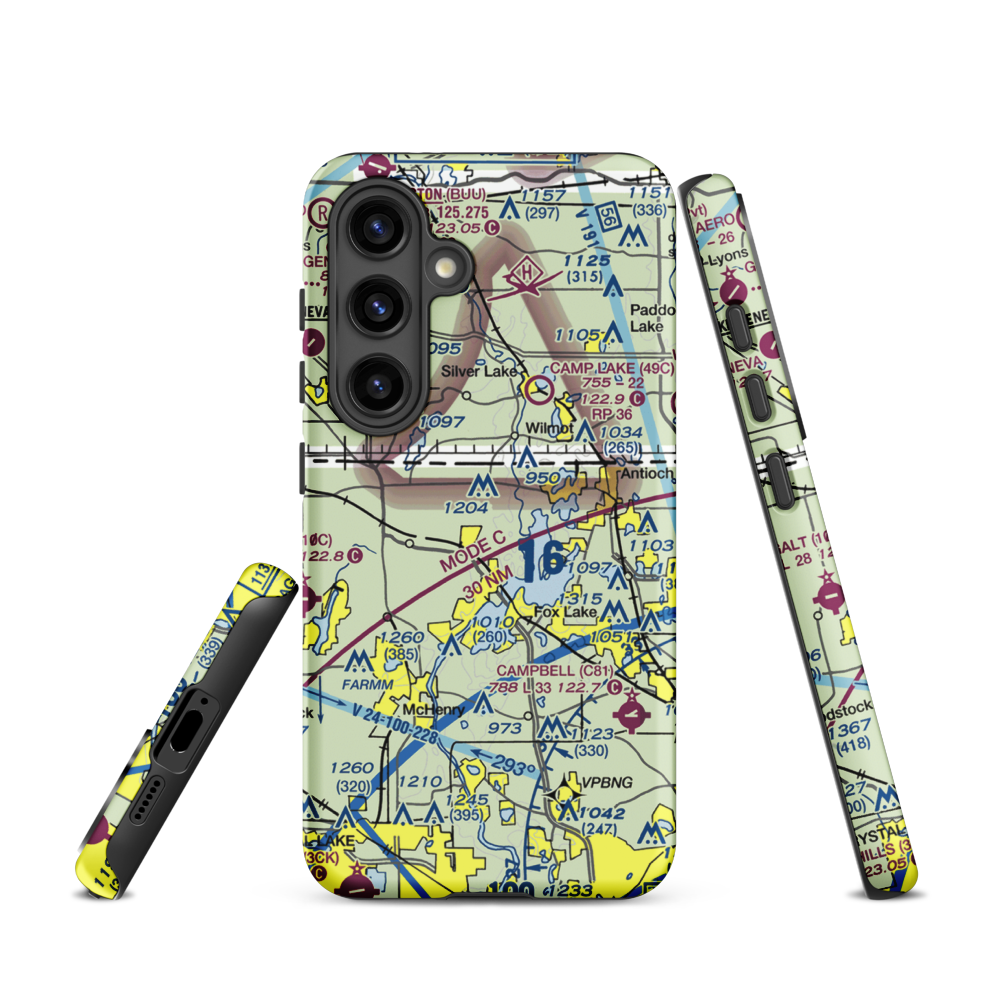 Pillow Hill Airport (3LL4) VFR Sectional Samsung Phone Case Samsung Galaxy S24 model shown