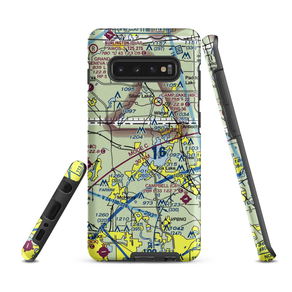 Pillow Hill Airport (3LL4) VFR Sectional Samsung Phone Case Samsung Galaxy S10e model shown
