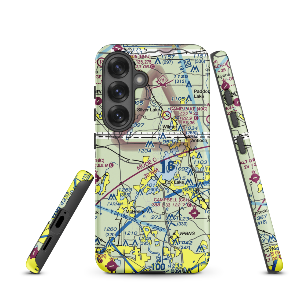 Pillow Hill Airport (3LL4) VFR Sectional Samsung Phone Case Samsung Galaxy S25 model shown