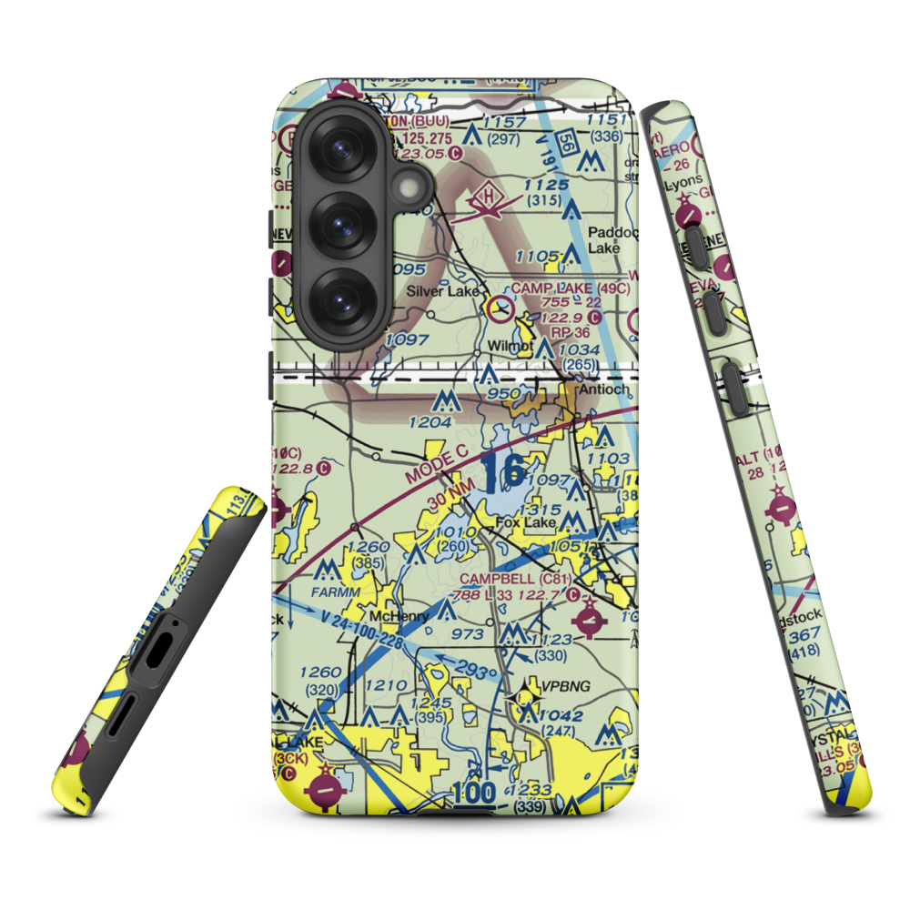 Pillow Hill Airport (3LL4) VFR Sectional Samsung Phone Case Samsung Galaxy S25 Plus model shown