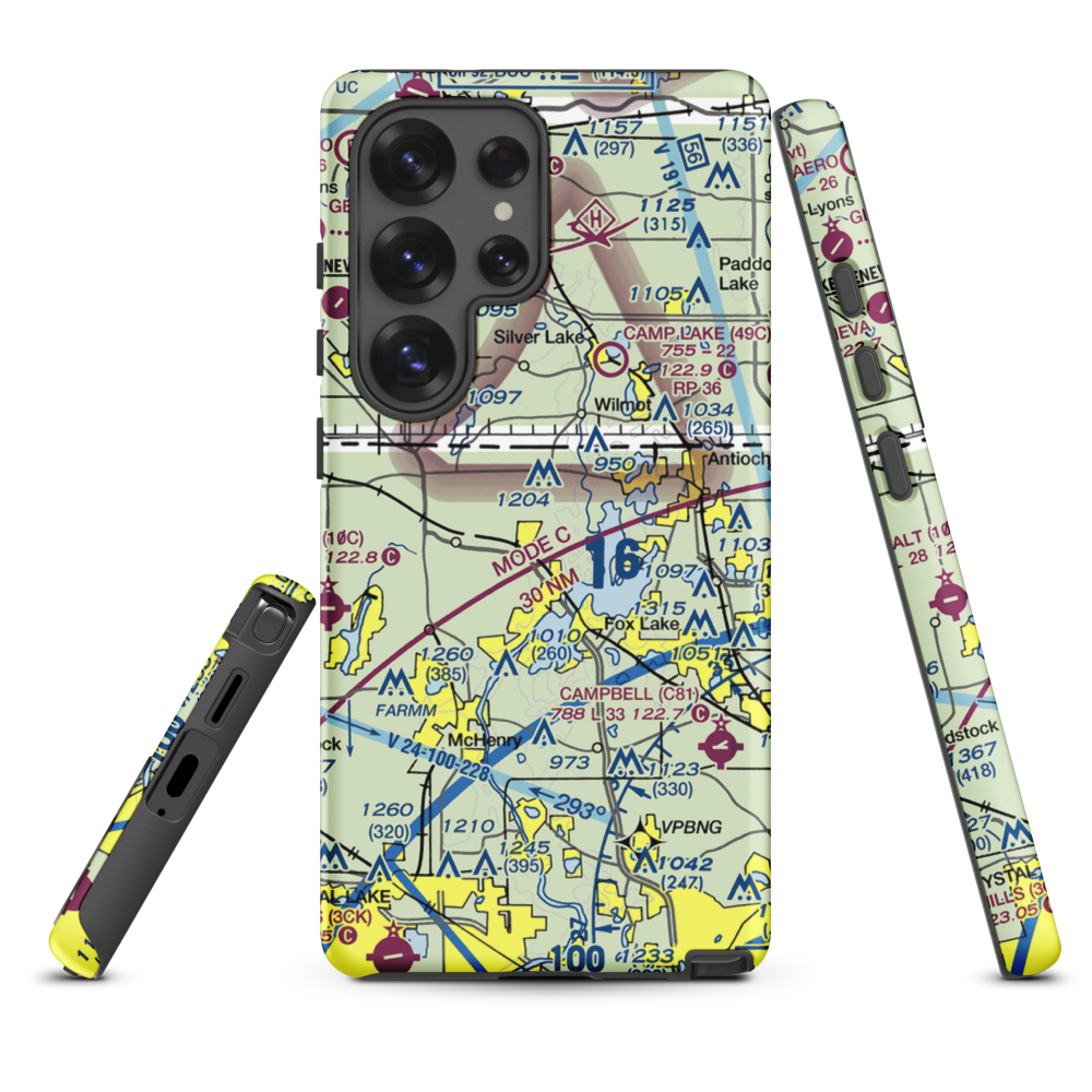 Pillow Hill Airport (3LL4) VFR Sectional Samsung Phone Case Samsung Galaxy S25 Ultra model shown