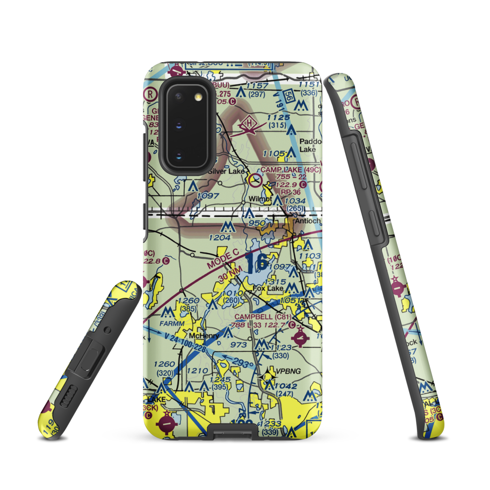 Pillow Hill Airport (3LL4) VFR Sectional Samsung Phone Case Samsung Galaxy S20 model shown