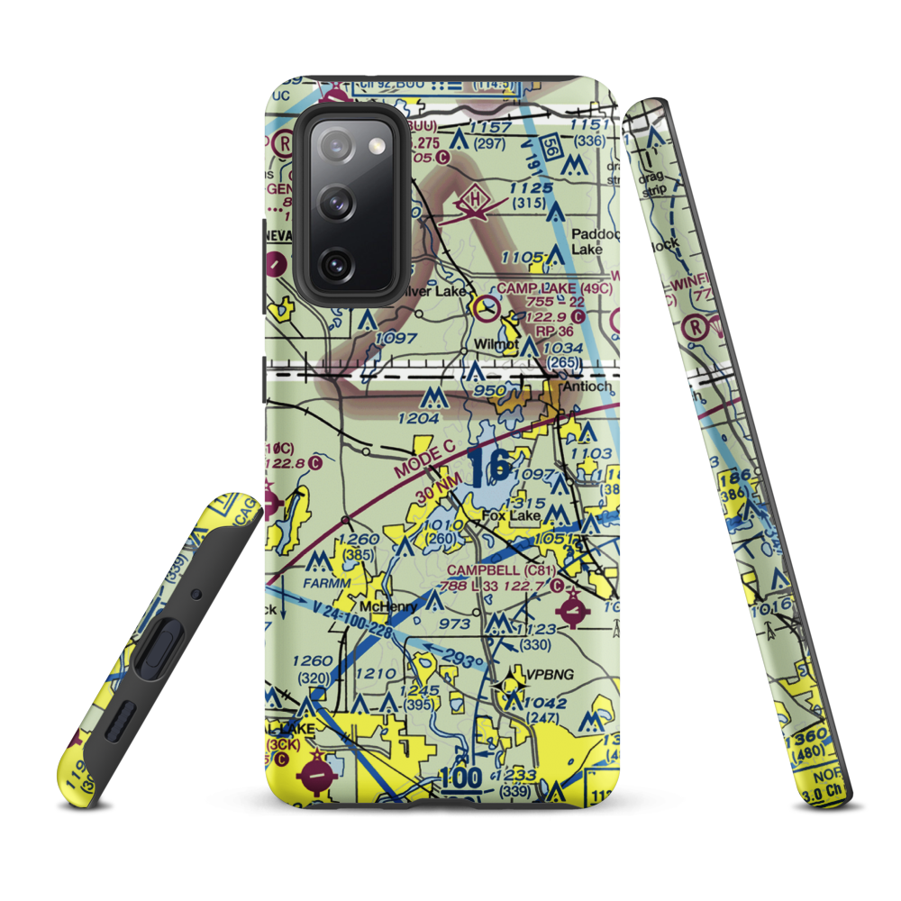 Pillow Hill Airport (3LL4) VFR Sectional Samsung Phone Case Samsung Galaxy S20 FE model shown