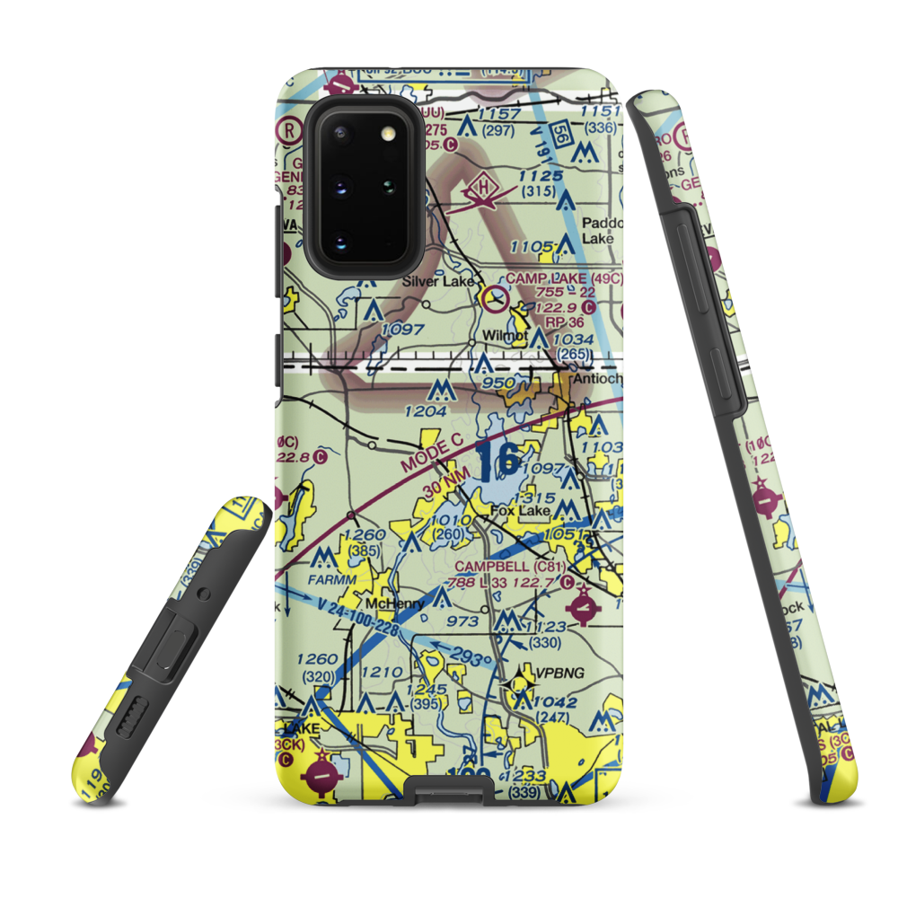 Pillow Hill Airport (3LL4) VFR Sectional Samsung Phone Case Samsung Galaxy S20 Plus model shown