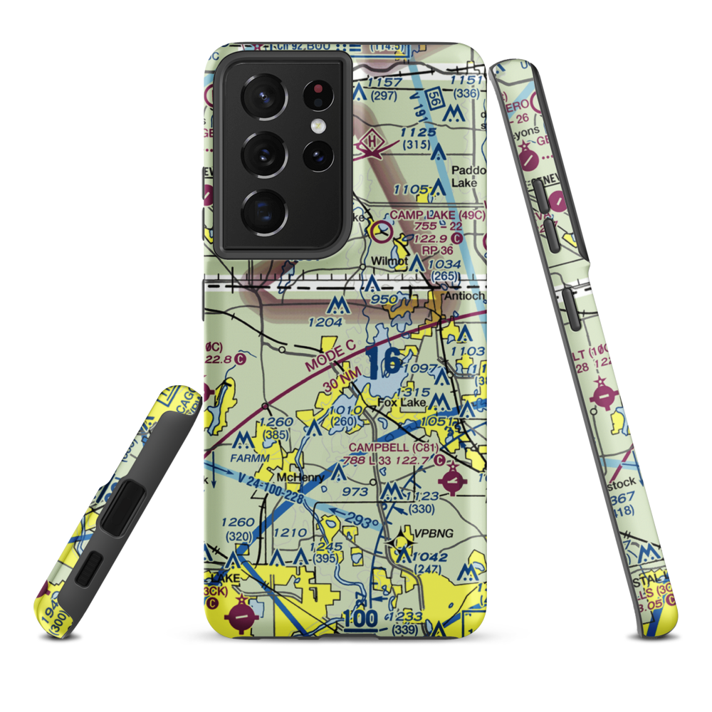 Pillow Hill Airport (3LL4) VFR Sectional Samsung Phone Case Samsung Galaxy S21 Ultra model shown
