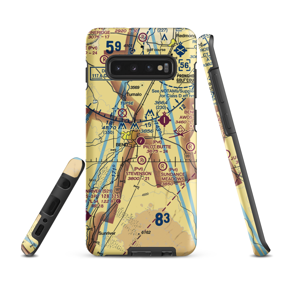 Pilot Butte Airport (8OR5) VFR Sectional Samsung Phone Case Samsung Galaxy S10 Plus model shown
