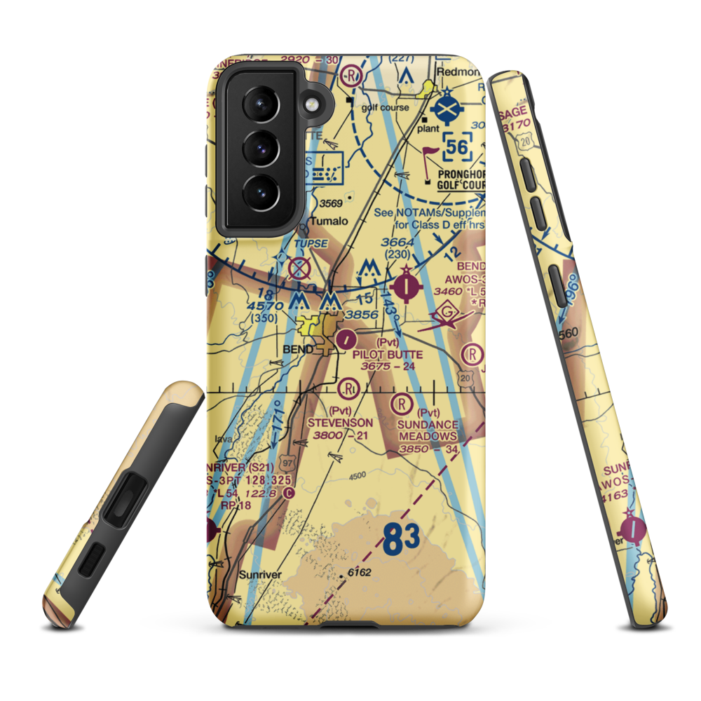Pilot Butte Airport (8OR5) VFR Sectional Samsung Phone Case Samsung Galaxy S21 Plus model shown