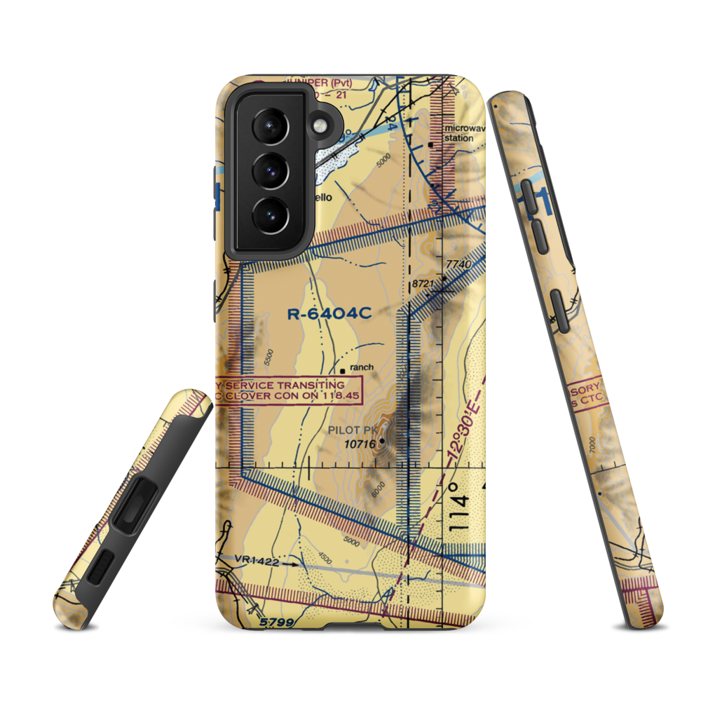 Pilot Creek Ranches Airport (NV67) VFR Sectional Samsung Phone Case Samsung Galaxy S21 FE model shown
