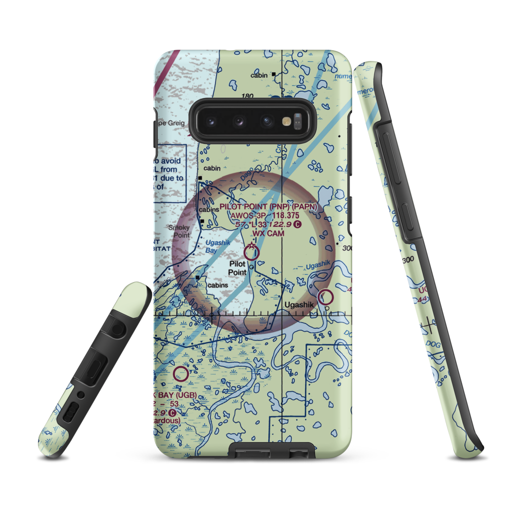 Pilot Point Airport (PNP) VFR Sectional Samsung Phone Case Samsung Galaxy S10 Plus model shown