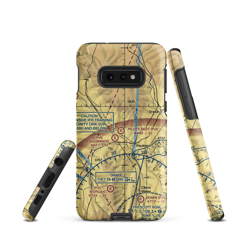 Pilots Rest Airport (AZ57) VFR Sectional Samsung Phone Case Samsung Galaxy S10e model shown