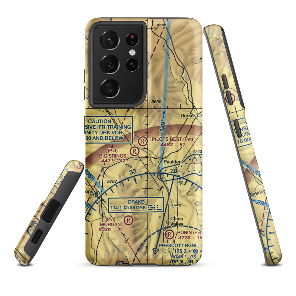Pilots Rest Airport (AZ57) VFR Sectional Samsung Phone Case Samsung Galaxy S21 Plus model shown