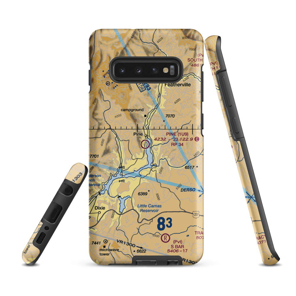 Pine Airport (1U9) VFR Sectional Samsung Phone Case Samsung Galaxy S10 Plus model shown