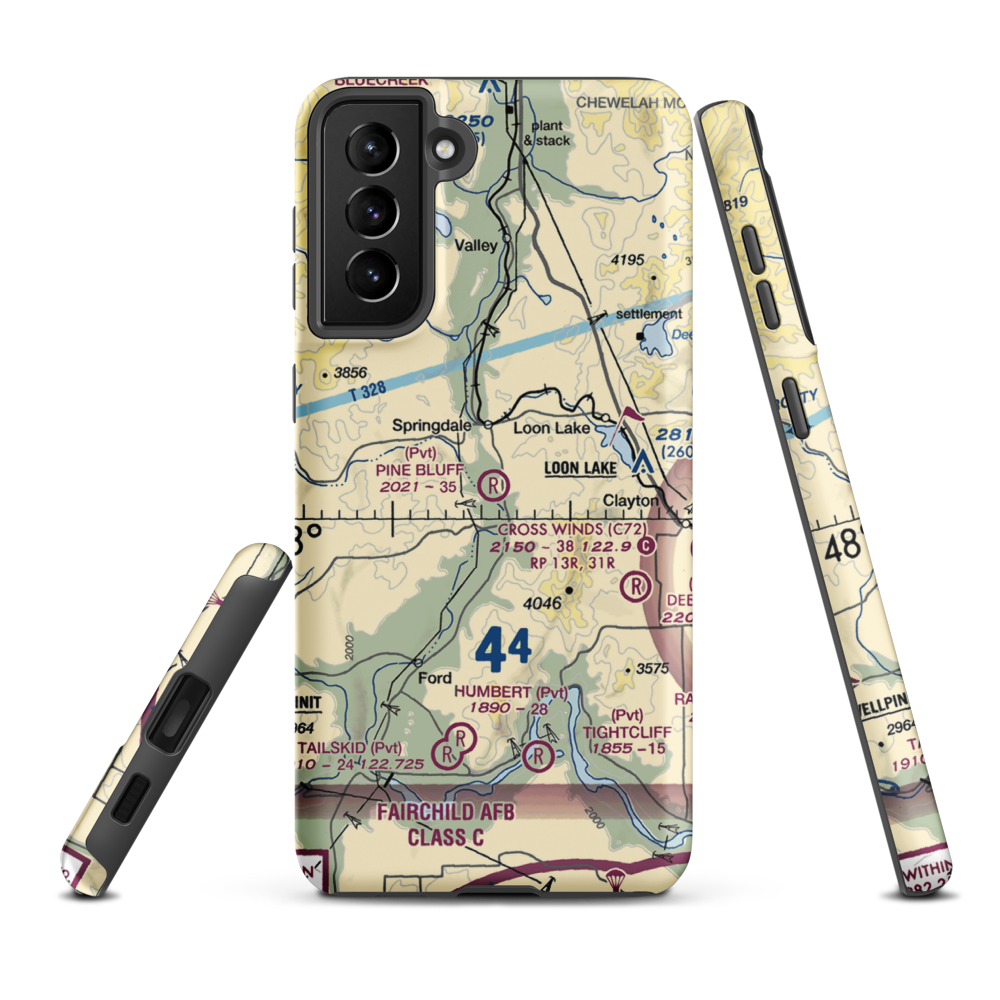 Pine Bluff Airport (WA23) VFR Sectional Samsung Phone Case Samsung Galaxy S21 Plus model shown