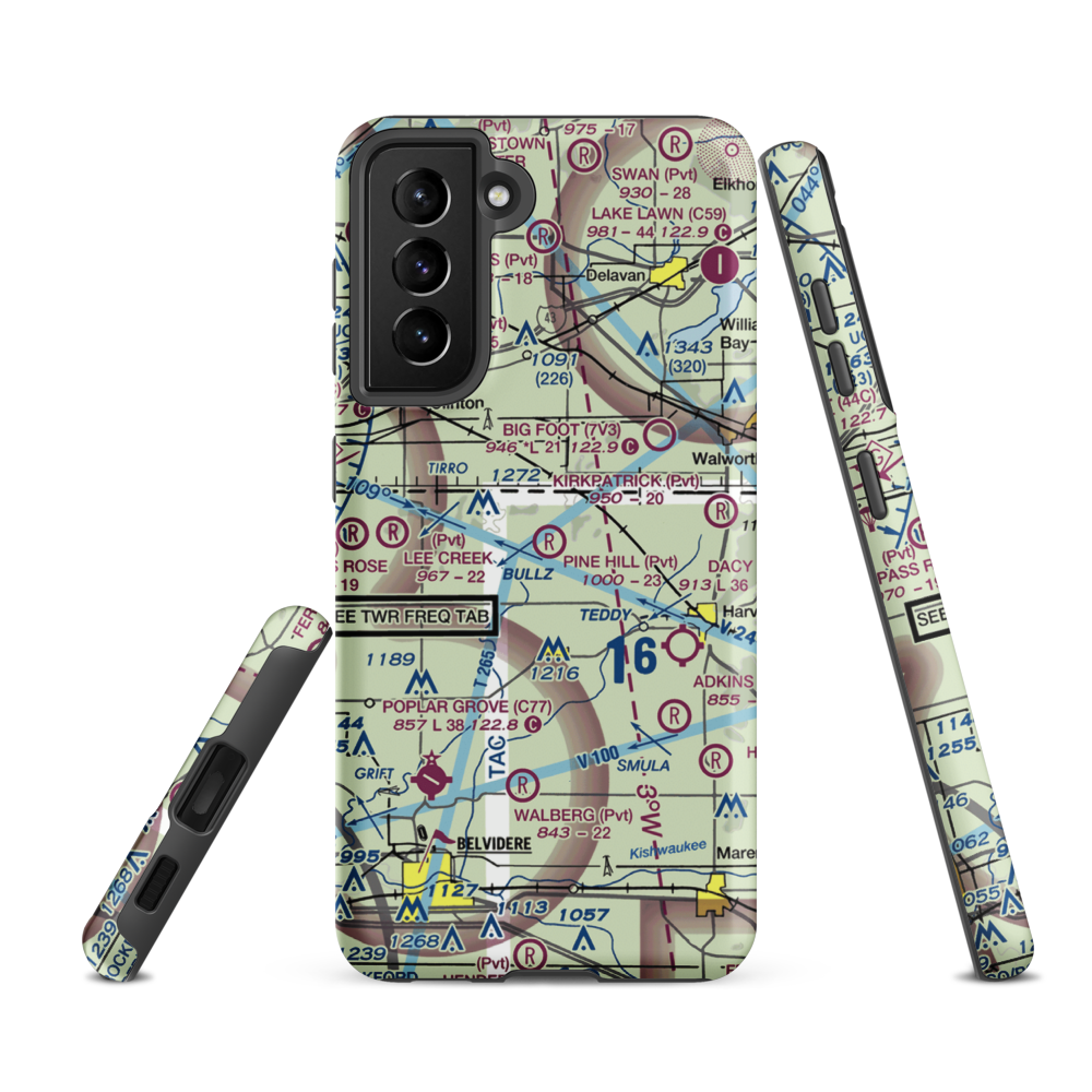 Pine Hill Airport (09LL) VFR Sectional Samsung Phone Case Samsung Galaxy S21 FE model shown