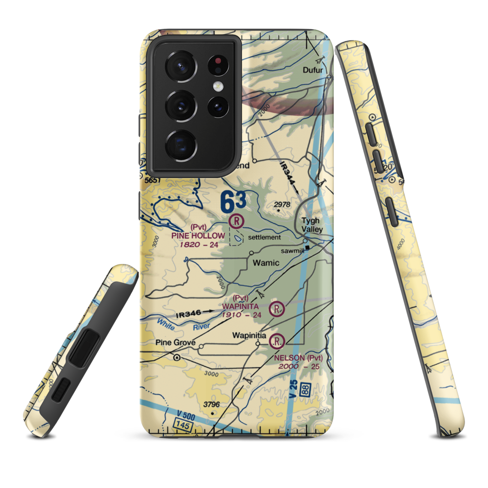 Pine Hollow Airport (32OR) VFR Sectional Samsung Phone Case Samsung Galaxy S21 Ultra model shown