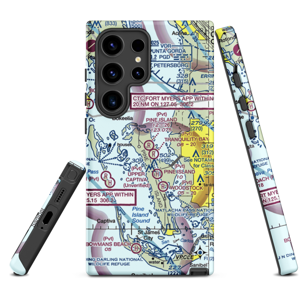 Pine Island Airport (1FA3) VFR Sectional Samsung Phone Case Samsung Galaxy S24 Ultra model shown