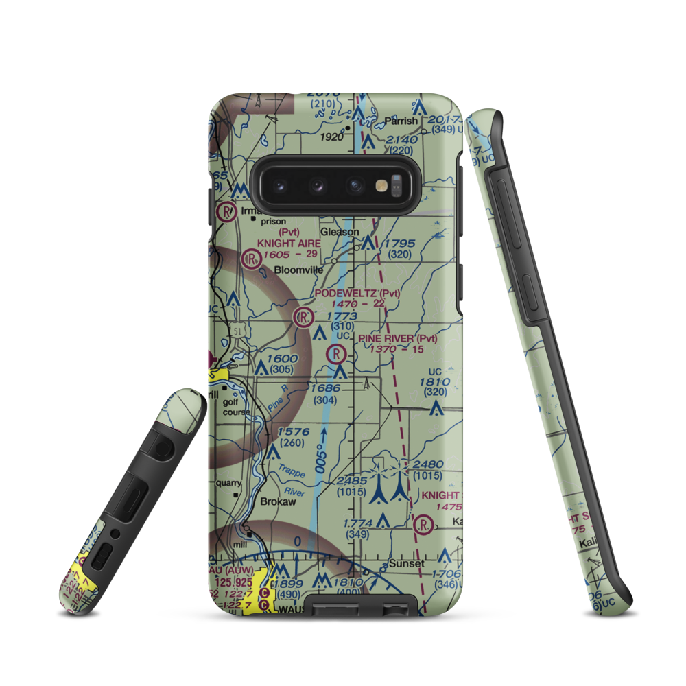 Pine River Airport (WI87) VFR Sectional Samsung Phone Case Samsung Galaxy S10 model shown