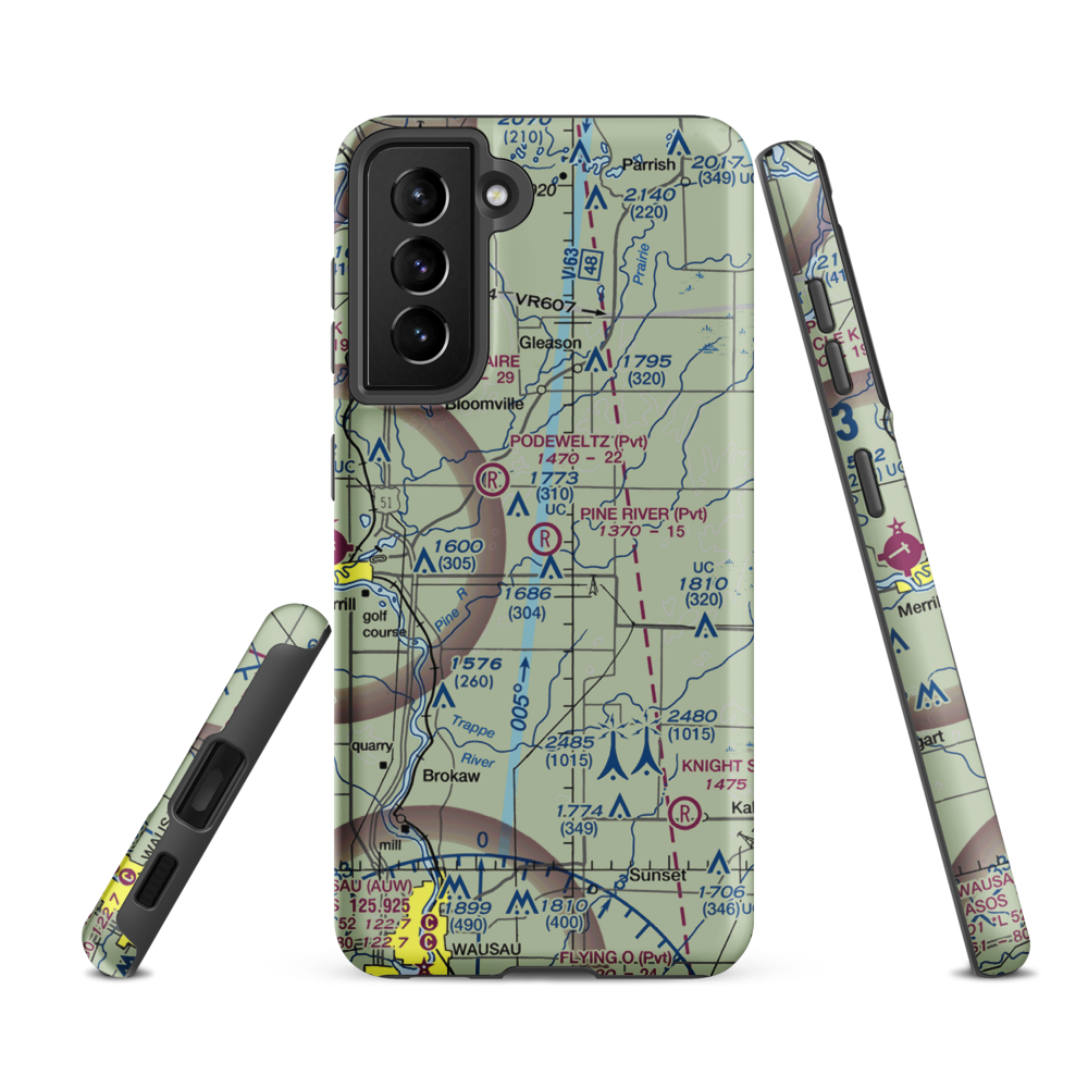 Pine River Airport (WI87) VFR Sectional Samsung Phone Case Samsung Galaxy S21 FE model shown