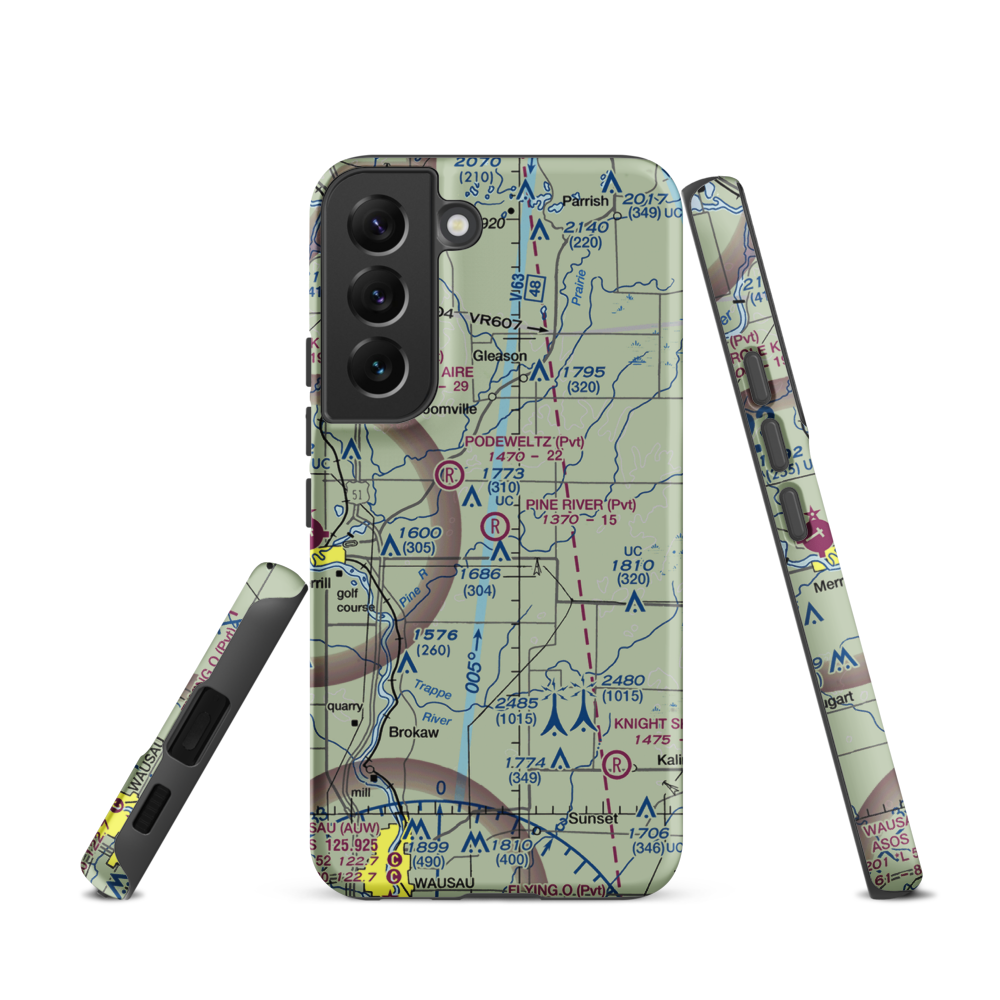 Pine River Airport (WI87) VFR Sectional Samsung Phone Case Samsung Galaxy S22 model shown