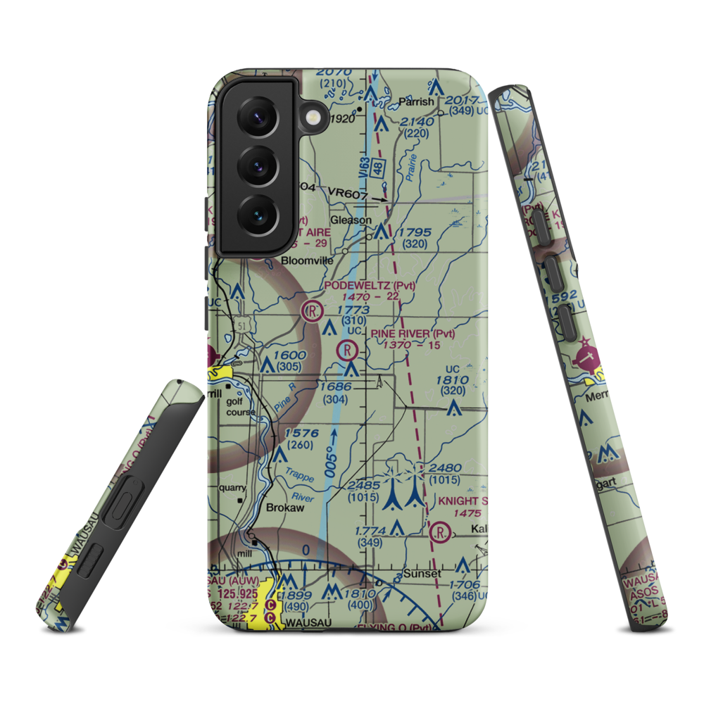 Pine River Airport (WI87) VFR Sectional Samsung Phone Case Samsung Galaxy S22 Plus model shown