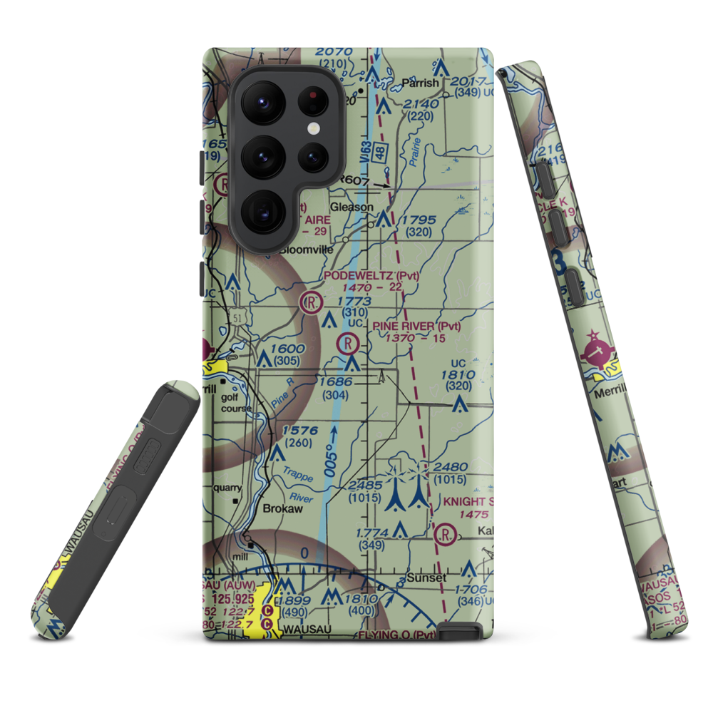 Pine River Airport (WI87) VFR Sectional Samsung Phone Case Samsung Galaxy S22 Ultra model shown