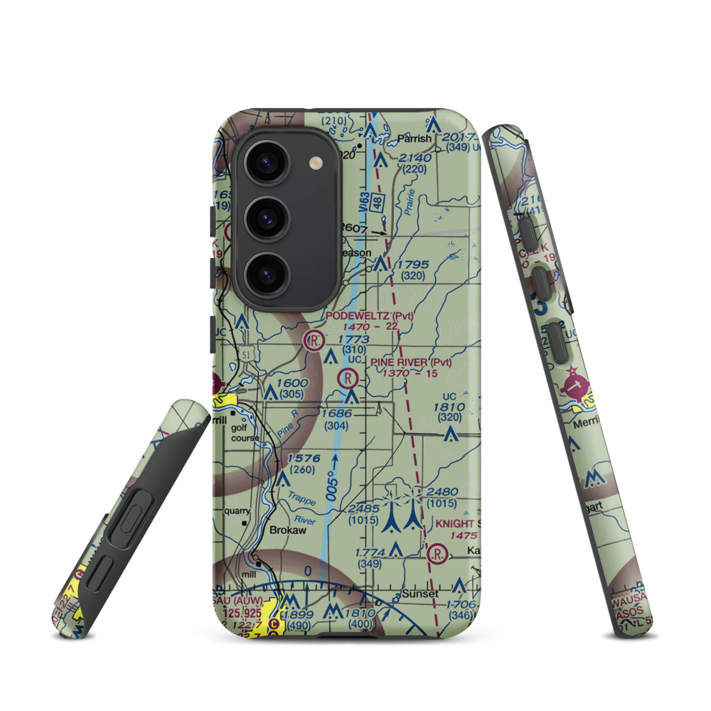Pine River Airport (WI87) VFR Sectional Samsung Phone Case Samsung Galaxy S23 model shown