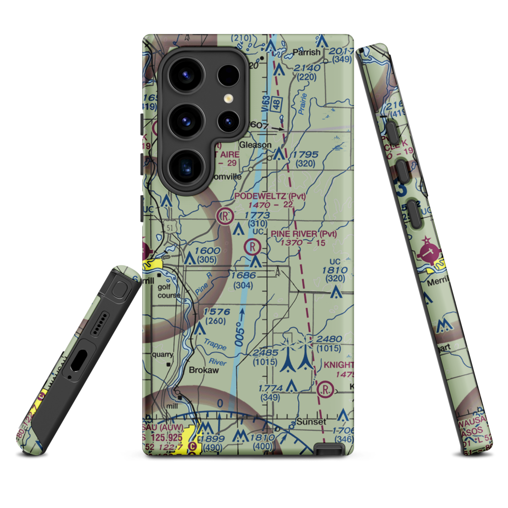 Pine River Airport (WI87) VFR Sectional Samsung Phone Case Samsung Galaxy S24 Ultra model shown