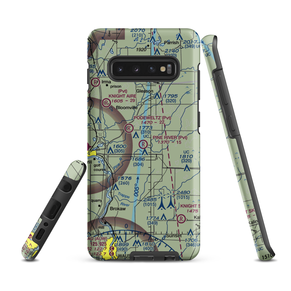 Pine River Airport (WI87) VFR Sectional Samsung Phone Case Samsung Galaxy S10 Plus model shown