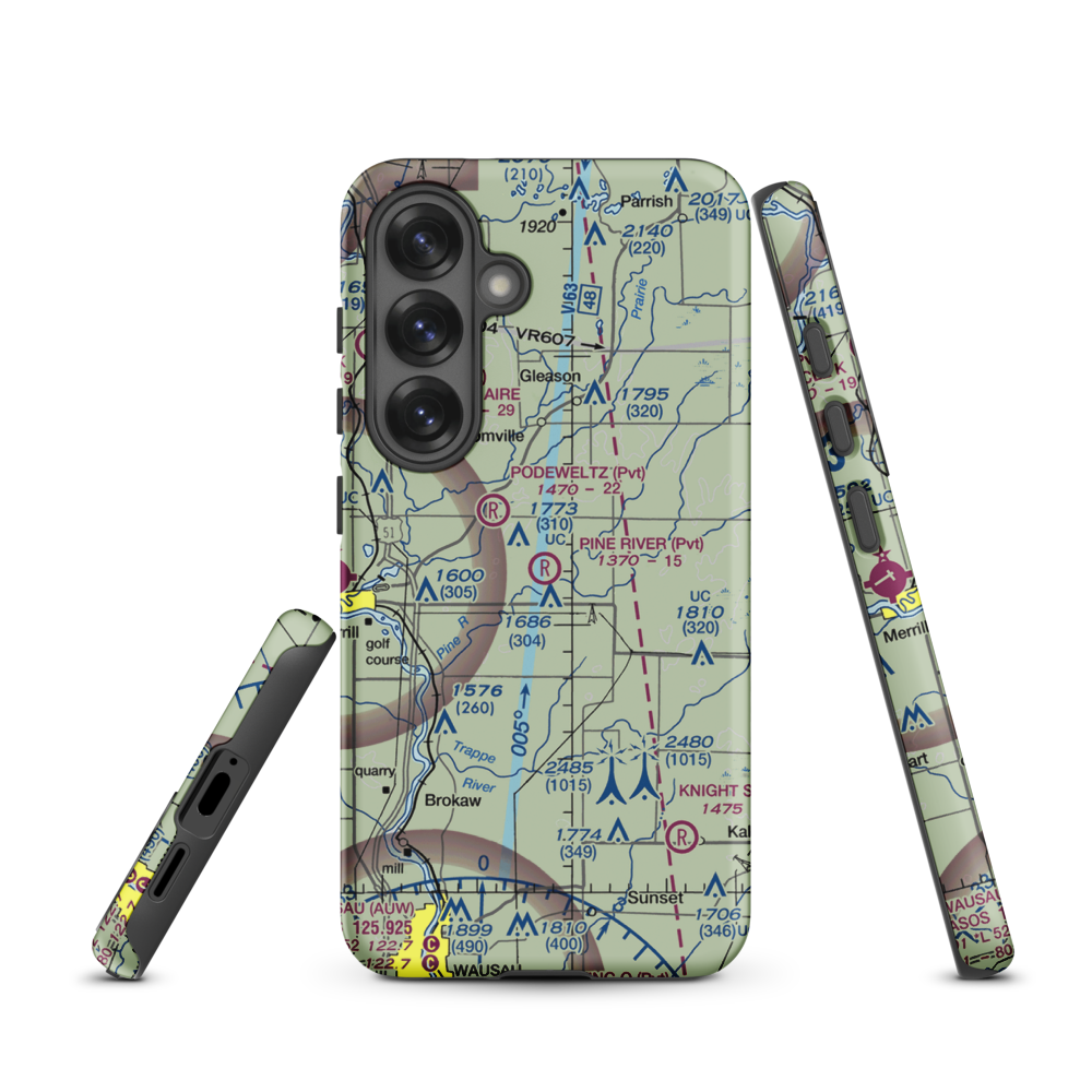 Pine River Airport (WI87) VFR Sectional Samsung Phone Case Samsung Galaxy S25 model shown