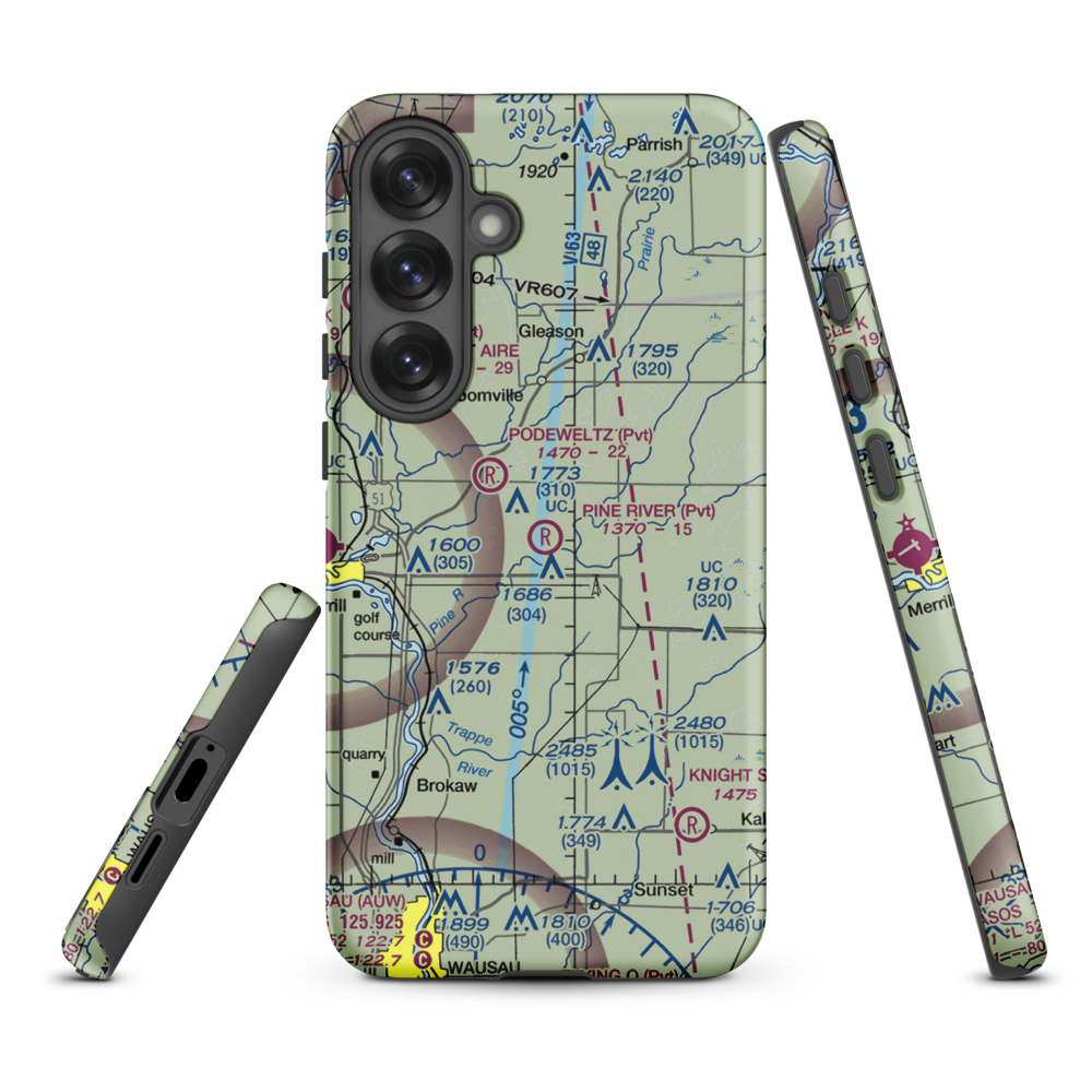 Pine River Airport (WI87) VFR Sectional Samsung Phone Case Samsung Galaxy S25 Plus model shown