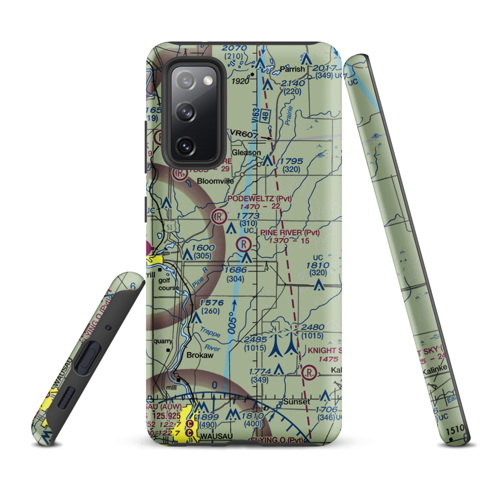 Pine River Airport (WI87) VFR Sectional Samsung Phone Case Samsung Galaxy S20 FE model shown