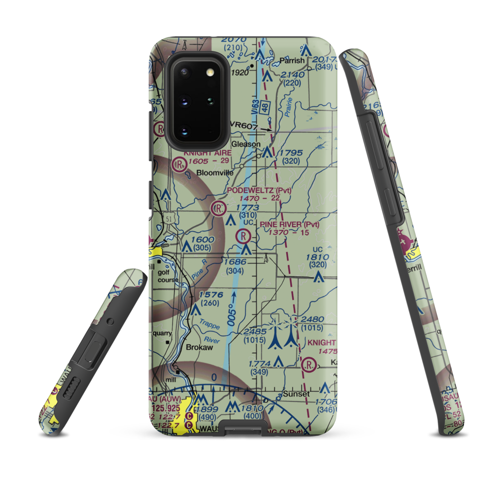 Pine River Airport (WI87) VFR Sectional Samsung Phone Case Samsung Galaxy S20 Plus model shown