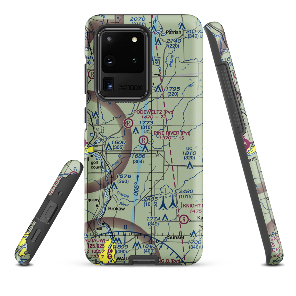 Pine River Airport (WI87) VFR Sectional Samsung Phone Case Samsung Galaxy S20 Ultra model shown