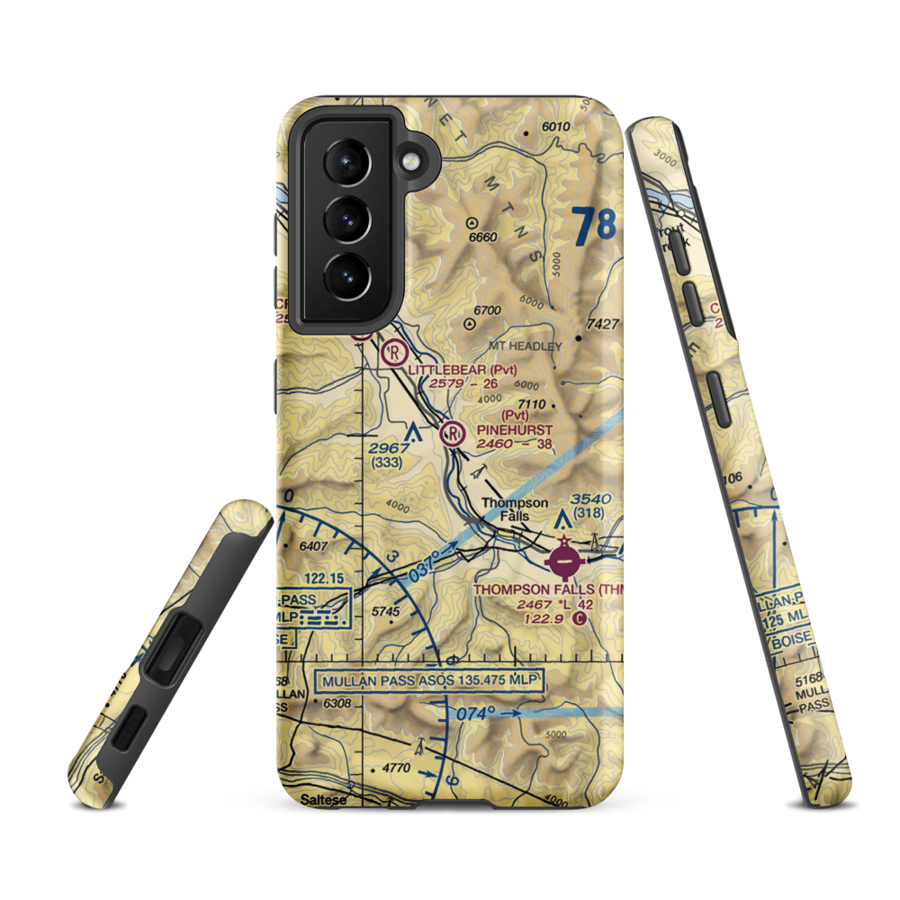 Pinehurst Ranch Airport (0MT7) VFR Sectional Samsung Phone Case Samsung Galaxy S21 FE model shown