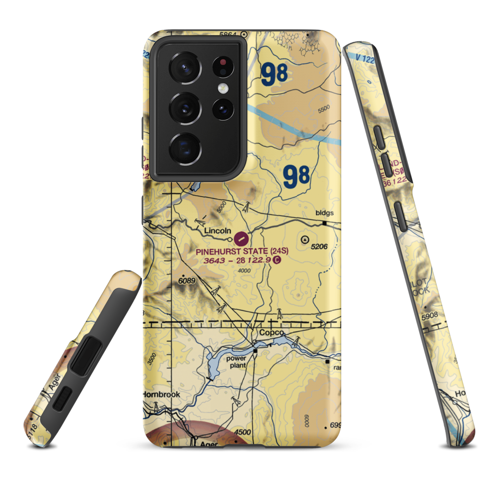 Pinehurst State Airport (24S) VFR Sectional Samsung Phone Case Samsung Galaxy S21 Plus model shown
