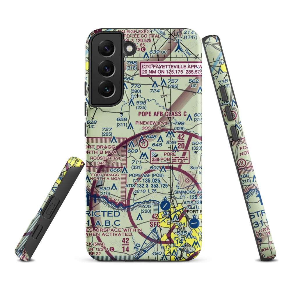 Pineview Air Airport (82NC) VFR Sectional Samsung Phone Case Samsung Galaxy S22 Plus model shown