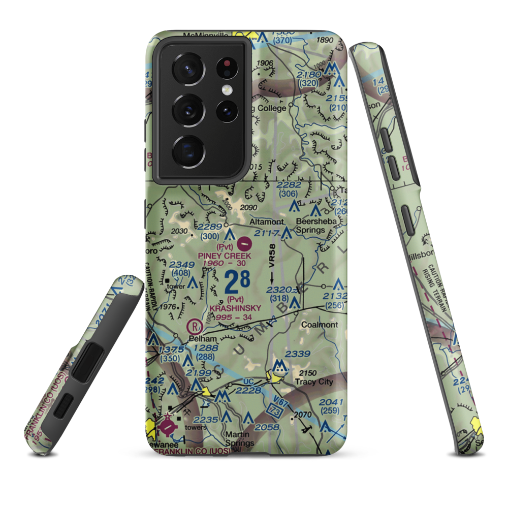 Piney Creek Airport (88TN) VFR Sectional Samsung Phone Case Samsung Galaxy S21 Ultra model shown