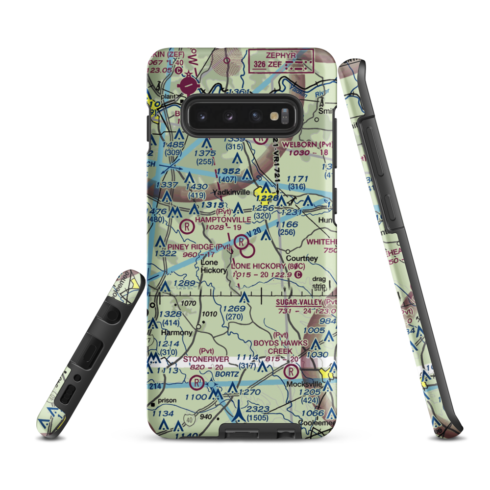 Piney Ridge Airport (NC42) VFR Sectional Samsung Phone Case Samsung Galaxy S10 Plus model shown