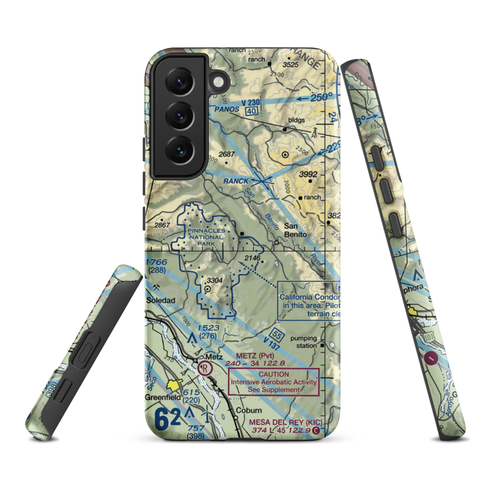 Pinnacles Ranch Airport (O23) VFR Sectional Samsung Phone Case Samsung Galaxy S22 Plus model shown