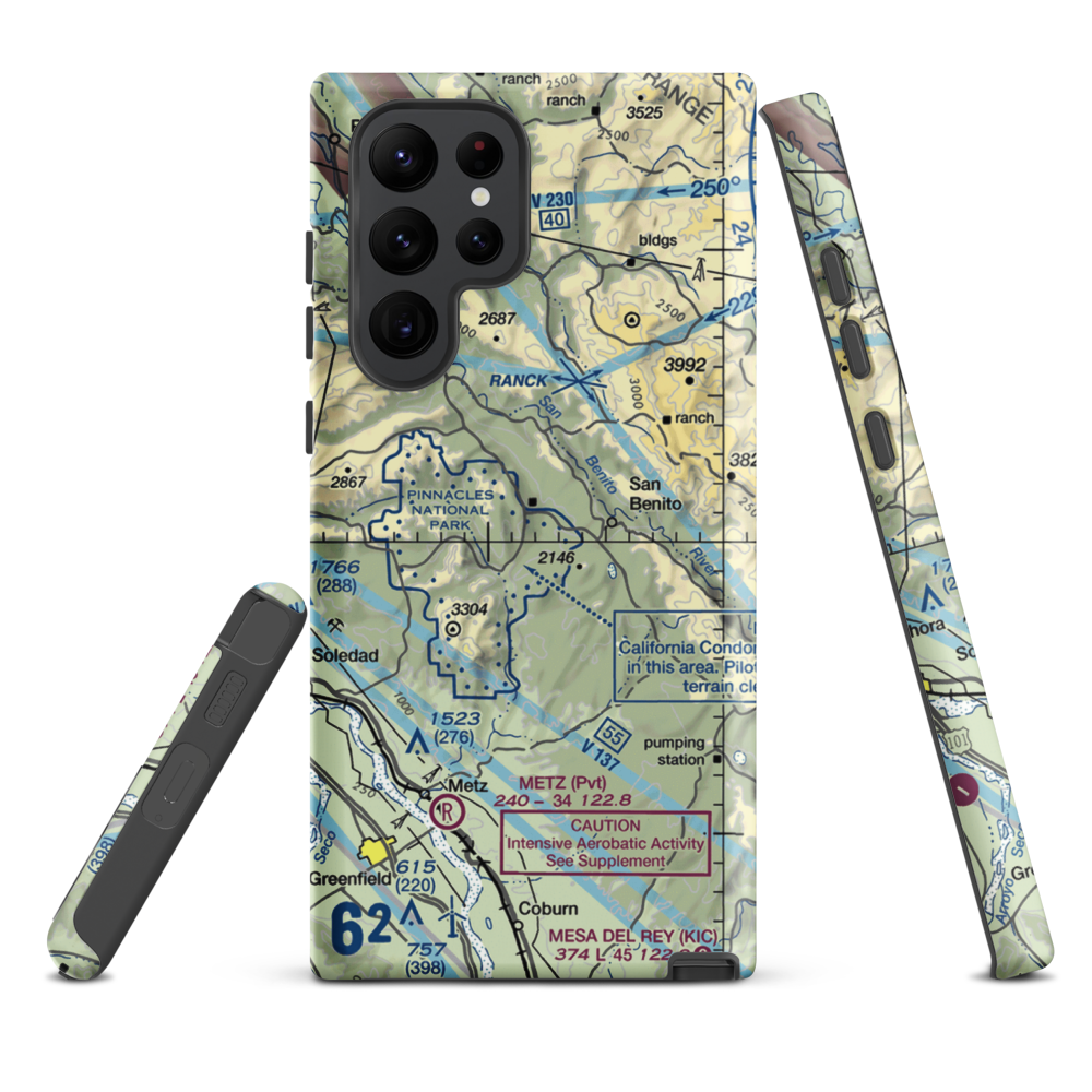 Pinnacles Ranch Airport (O23) VFR Sectional Samsung Phone Case Samsung Galaxy S22 Ultra model shown