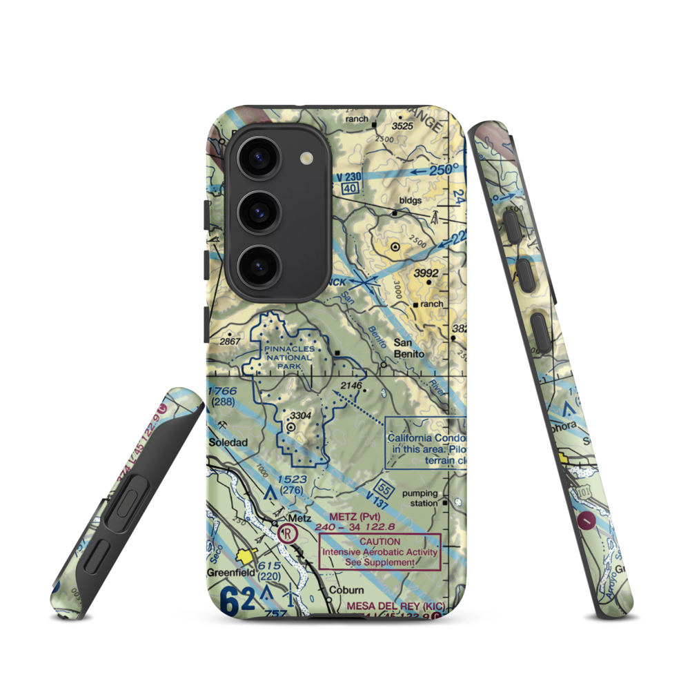 Pinnacles Ranch Airport (O23) VFR Sectional Samsung Phone Case Samsung Galaxy S23 model shown