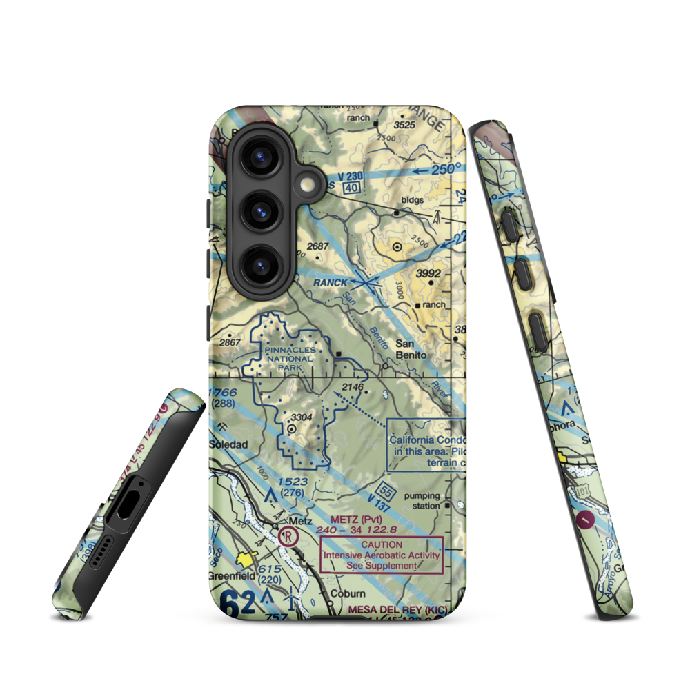 Pinnacles Ranch Airport (O23) VFR Sectional Samsung Phone Case Samsung Galaxy S24 model shown
