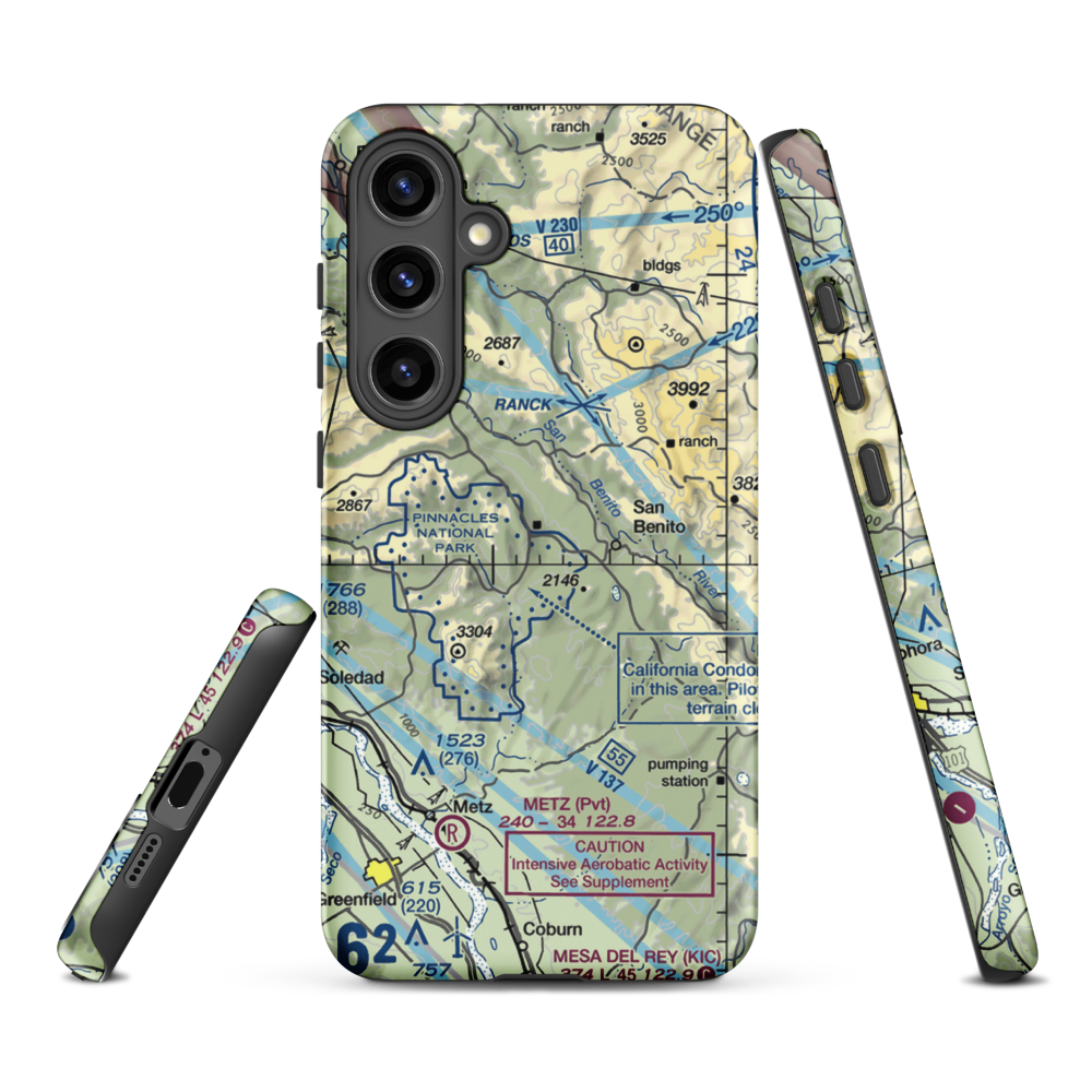 Pinnacles Ranch Airport (O23) VFR Sectional Samsung Phone Case Samsung Galaxy S24 Plus model shown